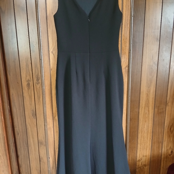 Betsey & Adam  Women's Long Sleeveless Boat Neck Ruffle Side Slit - Picture 7 of 8